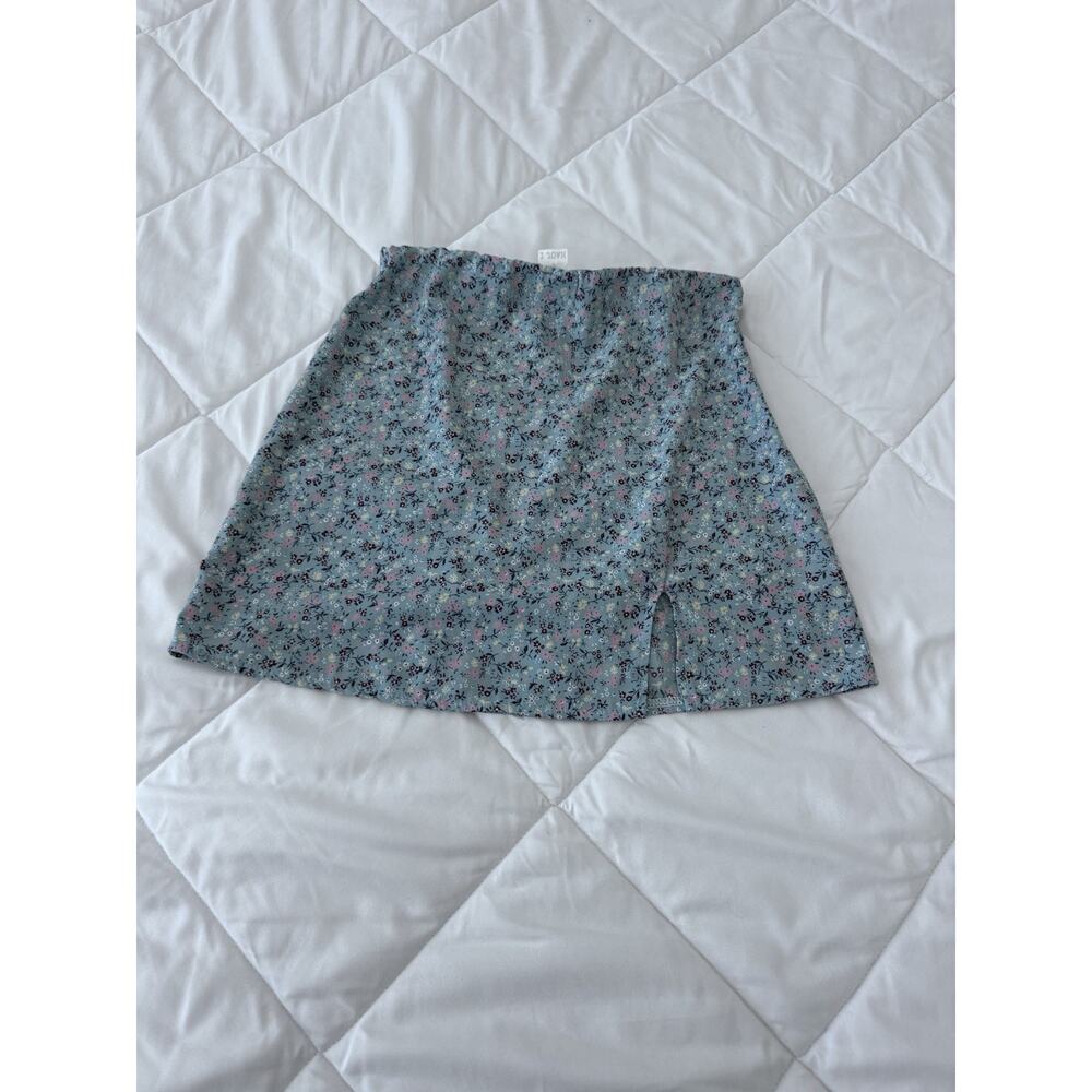 I Joah Floral Mini Skirt Green/Pink/Burgundy Women's Size US 4